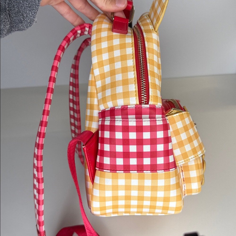 Loungefly Winnie the Pooh Gingham SET backpack AND wallet honey bees purse - Picture 5 of 14